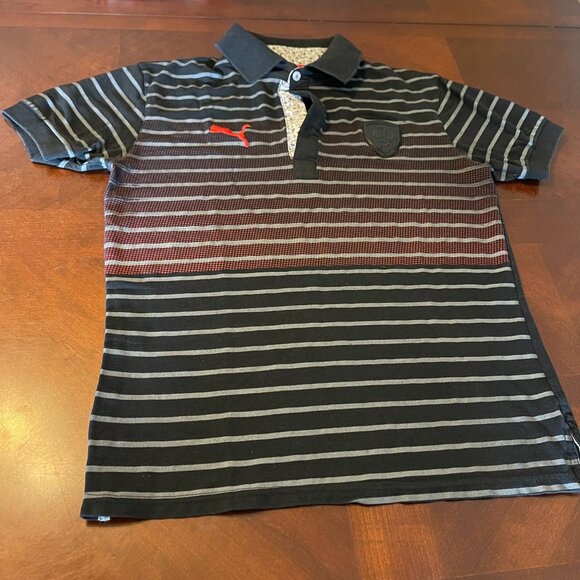 Puma Ferrari Mens Polo Shirt Black/Red Sz S Ferrari menswear short sleeve - Picture 2 of 14
